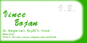 vince bojan business card